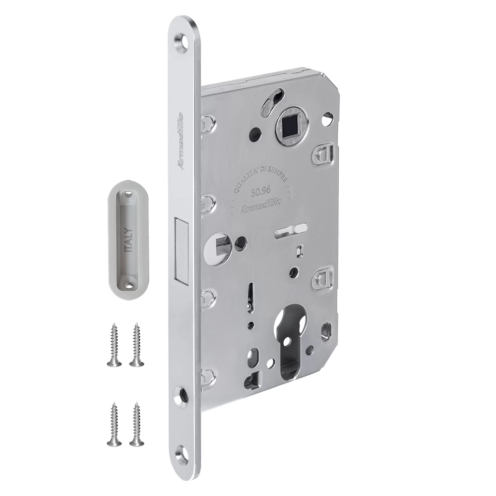 Фото Замок межкомнатный магнитный под цилиндр с ответной планкой GRAVITY G02.196.50.85 CP хром