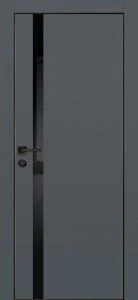 Межкомнатная дверь PX-8  черная кромка с 4-х ст. Графит матовый