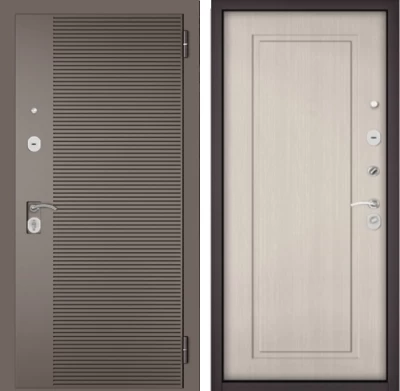 Дверь Бульдорс TRUST ECO - 90 Букле Шоколад,Эмаль капучино 160, Дуб шале белый 0