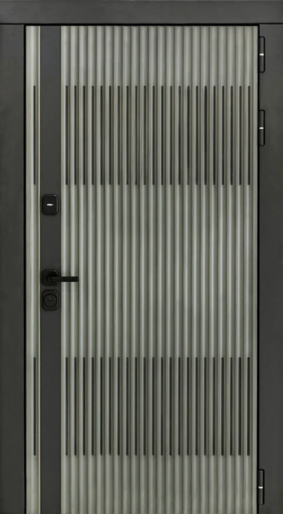 Входная дверь ДвериПРО Elfy Алиса (16мм, ПВХ софт грей, зеркало) DPRO197899 внешняя сторона