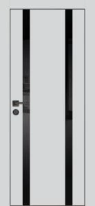 Межкомнатная дверь PX-9  черная кромка с 4-х ст. Сапфир матовый
