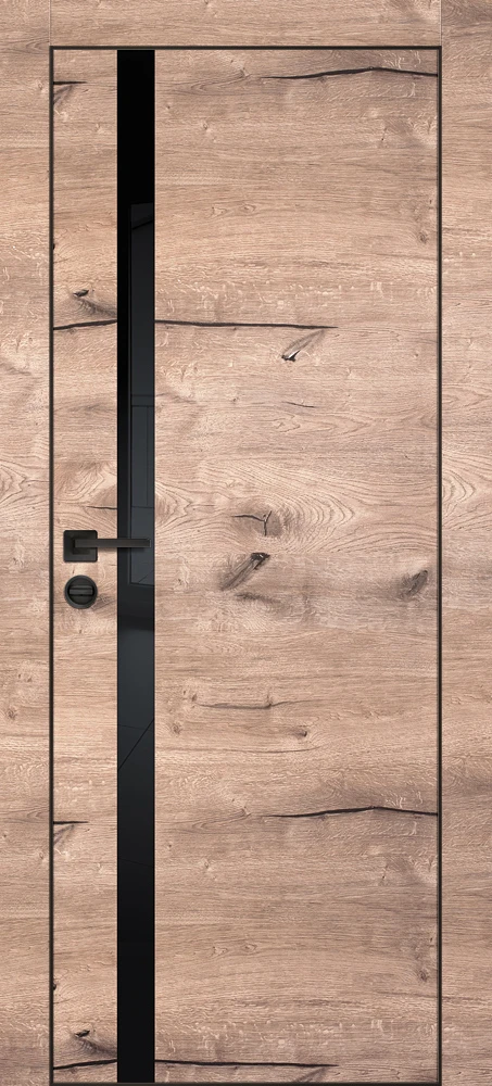 Фото Межкомнатная дверь PX-8  черная кромка с 4-х ст. Дуб пацифик