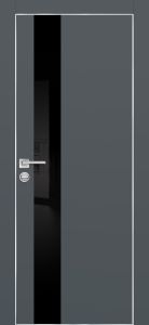 Межкомнатная дверь PX-10  AL кромка с 4-х ст. Графит матовый