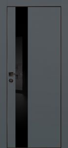 Межкомнатная дверь PX-10 черная кромка с 4-х ст. Графит матовый
